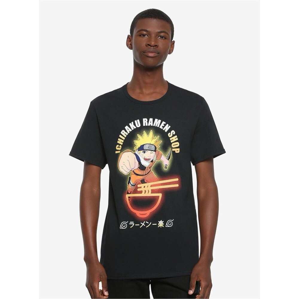 Naruto Ichiraku Ramen Soup Anime Japanese Black T-Shirt XXL NWT
